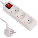 Elektriskais pagarinātājs ar indikatorslēdzi Kaifeng, 3 ligzdu, 1,5m